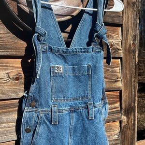 Lucy & Yak overalls - organic denim mid wash blue